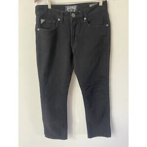 Salvage Jeans Mens 31R Black Denim Stretch Mayhem Straight Regular Fit Western